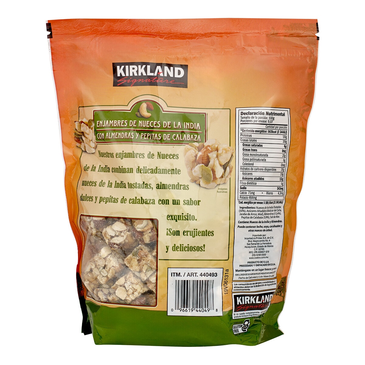 Kirkland Signature Enjambres de Nueces de la India con Almendras y Pepitas de Calabaza 907 g Kirkland Signature Enjambres de Nueces de la India con Almendras y Pepitas de Calabaza 907 g