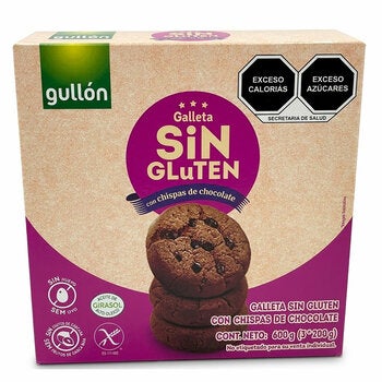 Gullón Galleta de Chocolate sin Gluten con Chispas de Chocolate 600 g Gullón Galleta de Chocolate sin Gluten con Chispas de Chocolate 600 g