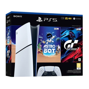 playstation 5: consola slim digital de 1tb + 2 videojuegos