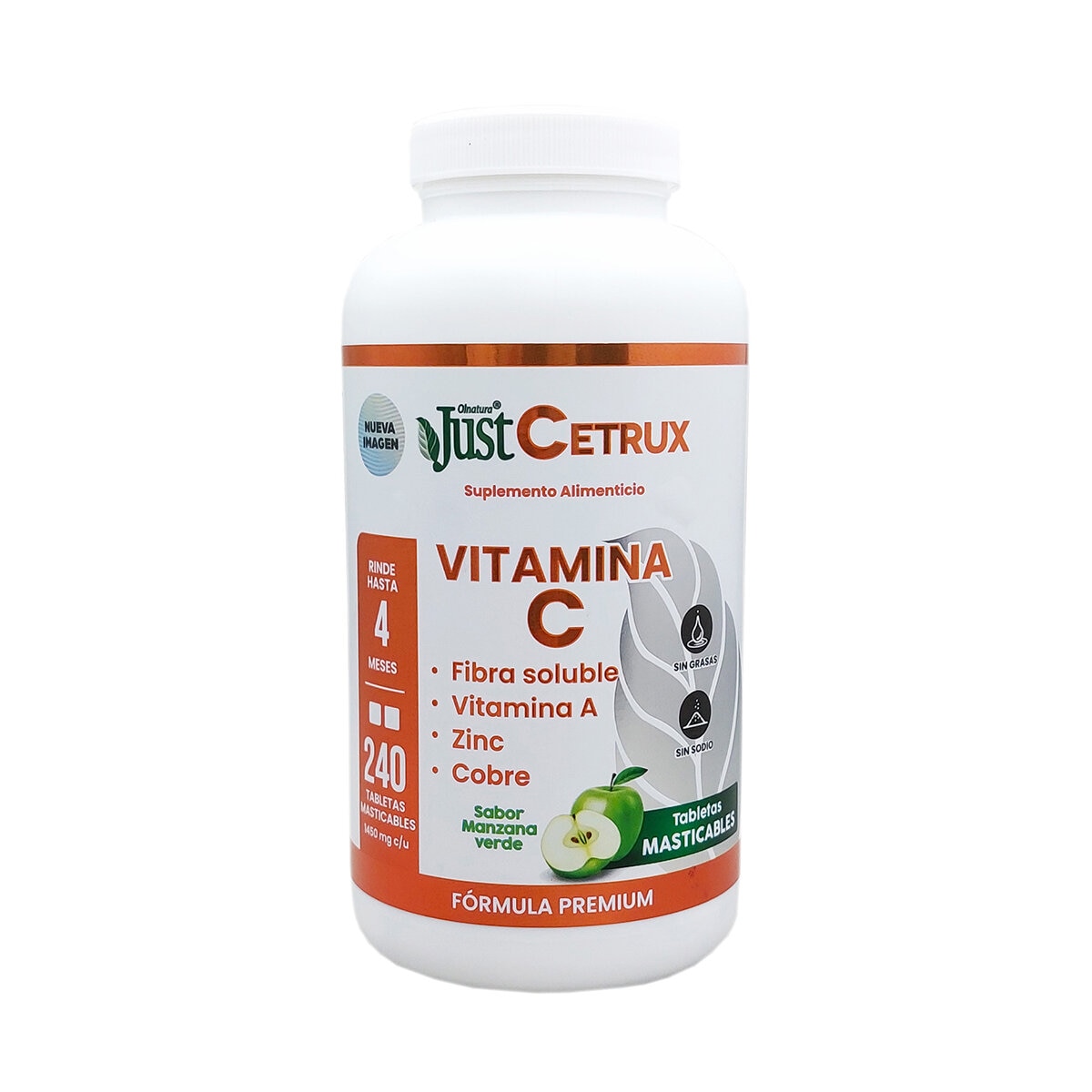 JustCetrux Vitamina C, Fibra Soluble, Zinc y Cobre Frasco con 240 Tabletas JustCetrux Vitamina C, Fibra Soluble, Zinc y Cobre Frasco con 240 Tabletas
