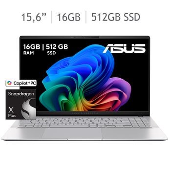 ASUS Vivobook S 15 Laptop Copilot+PC 15.6" 3K OLED Snapdragon X Plus 16GB 512GB SSD