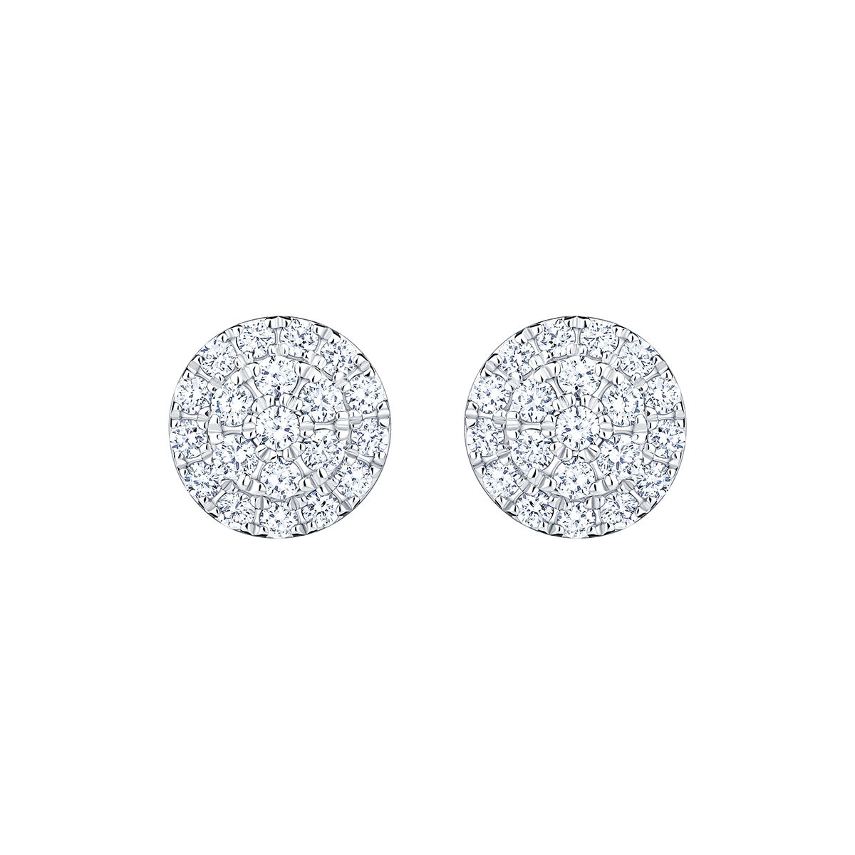 Aretes de Diamantes, 0.30ctw, Corte Redondo, Oro Blanco de 14Kt