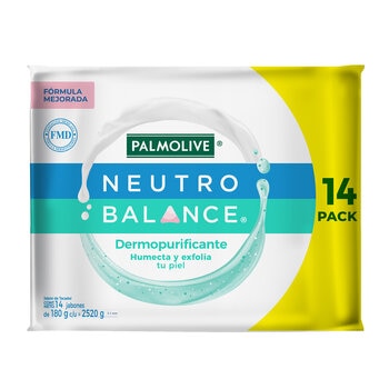 palmolive jabón neutro balance dermo purificante 14 pz de 180 gr