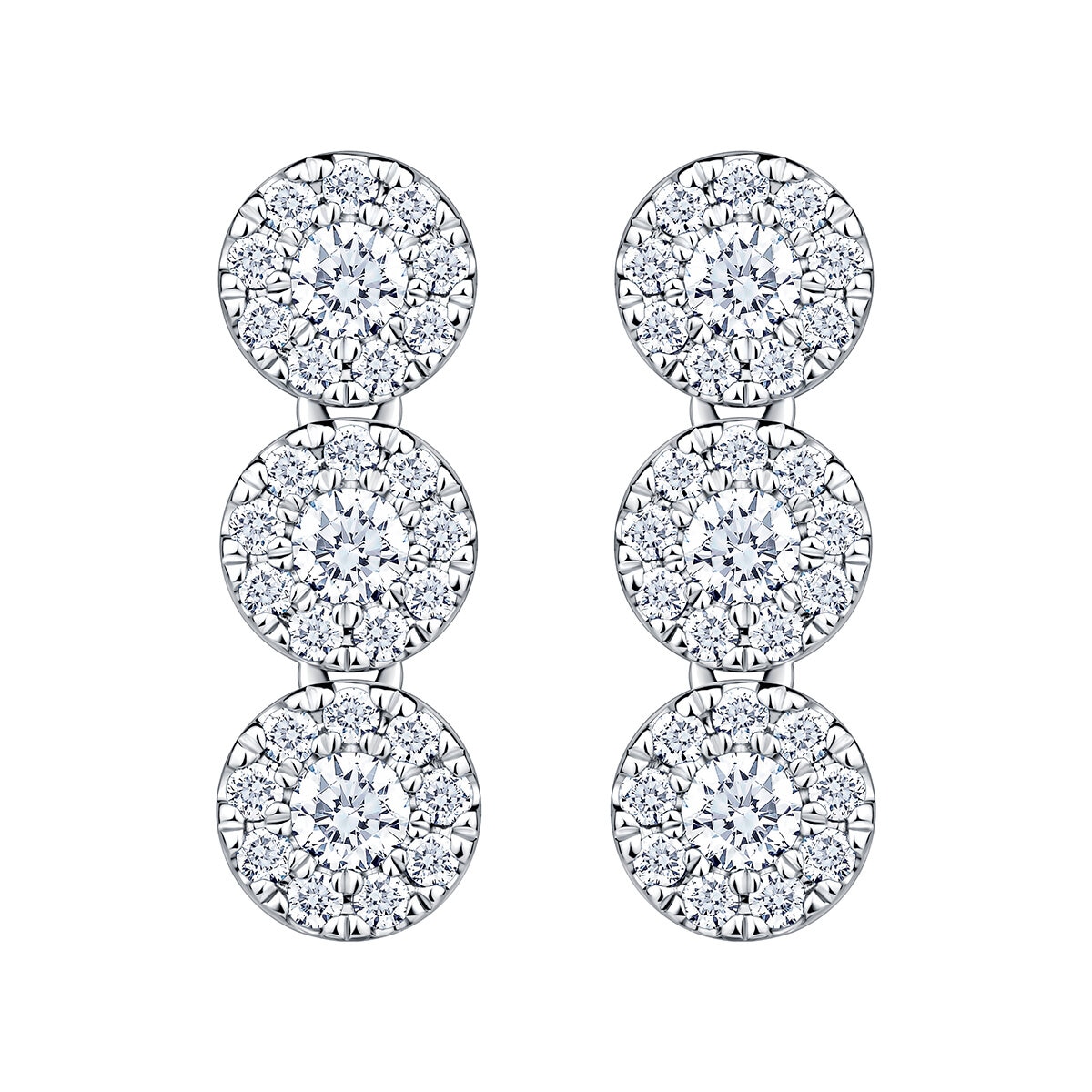 Aretes Colgantes de Diamantes 0.70ctw, en Oro Blanco 14K