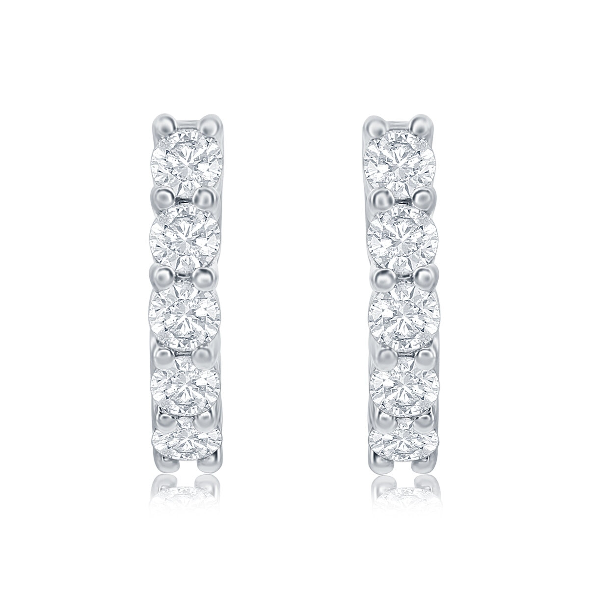 Aretes de Diamantes, 0.80ctw, Oro Blanco de 18K