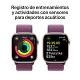 Apple Watch S10 (GPS) Caja de aluminio oro rosa 42mm con correa loop ciruela