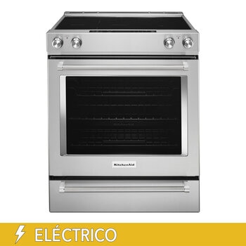 kitchenaid estufa eléctrica con 5 quemadores 30"