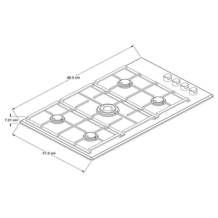 Whirlpool Parrilla de Gas 86cm 5 quemadores Whirlpool Parrilla de Gas 86cm 5 quemadores