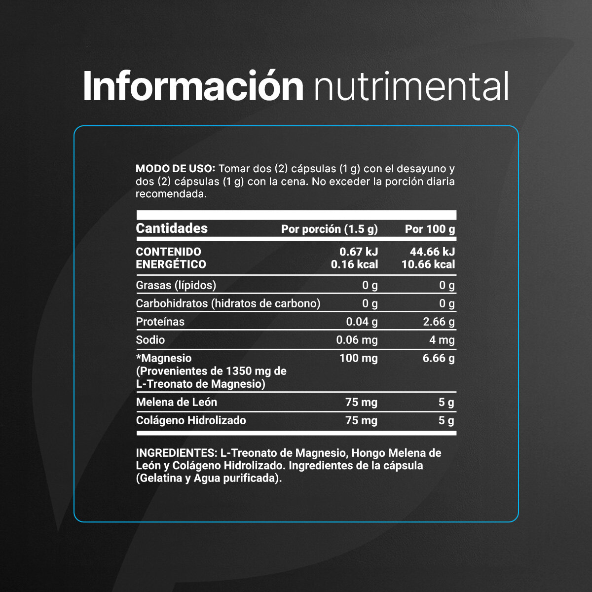 B Life Treonato de Magnesio 180 Cápsulas B Life Treonato de Magnesio 180 Cápsulas