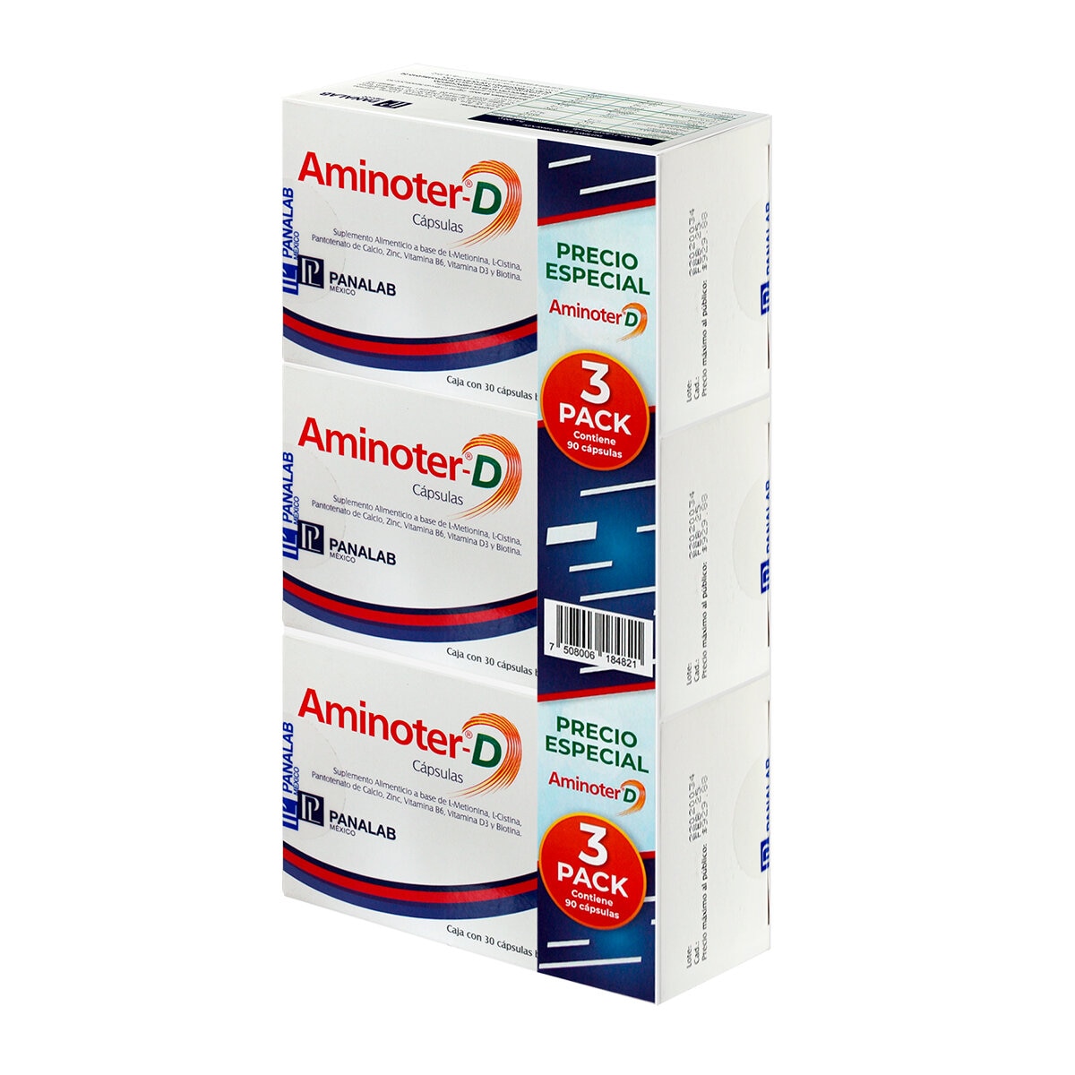 Tripack Aminoter D con 3 Cajas 90 Cápsulas