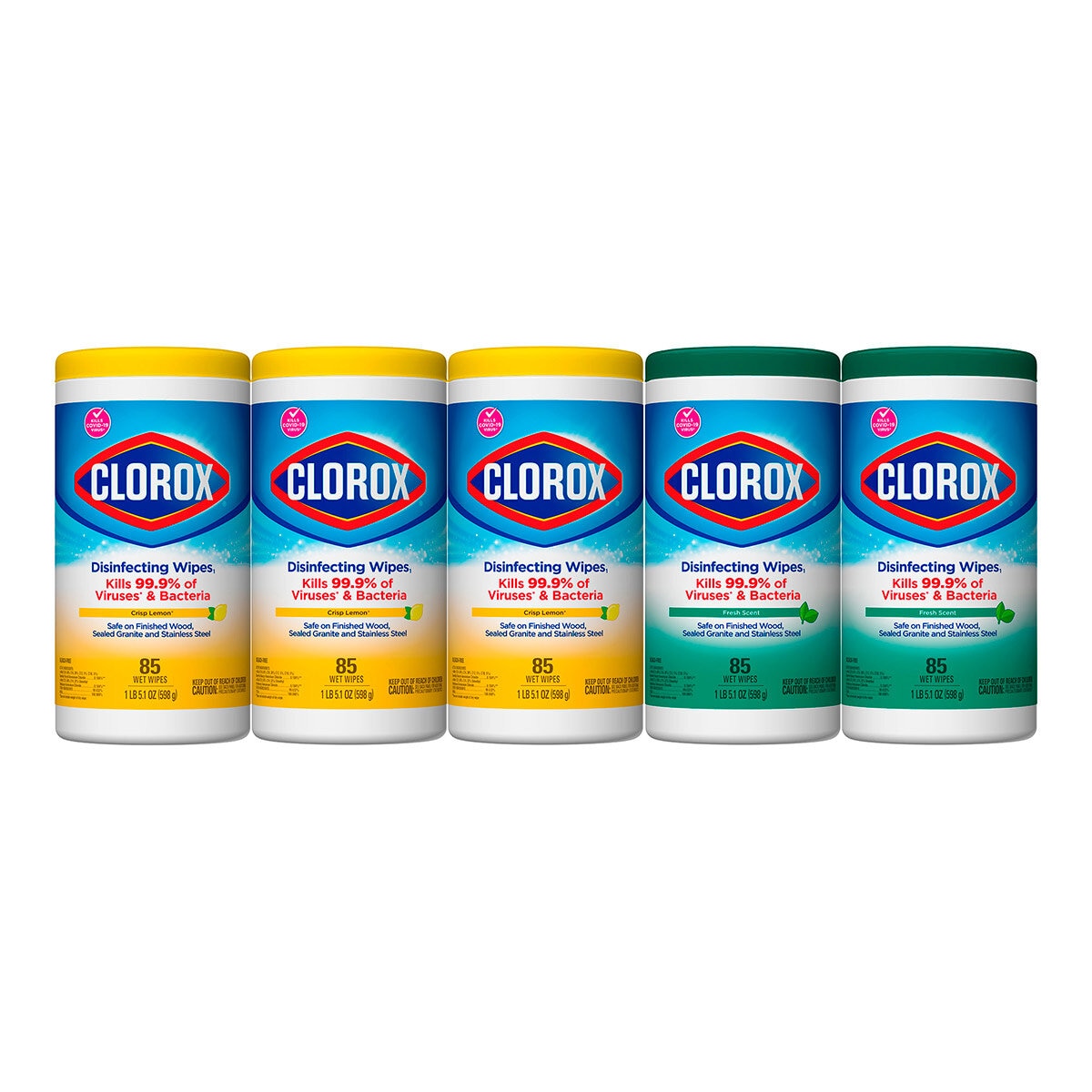 Clorox Toallas Desinfectantes 5 pzas con 85 Toallitas cada una