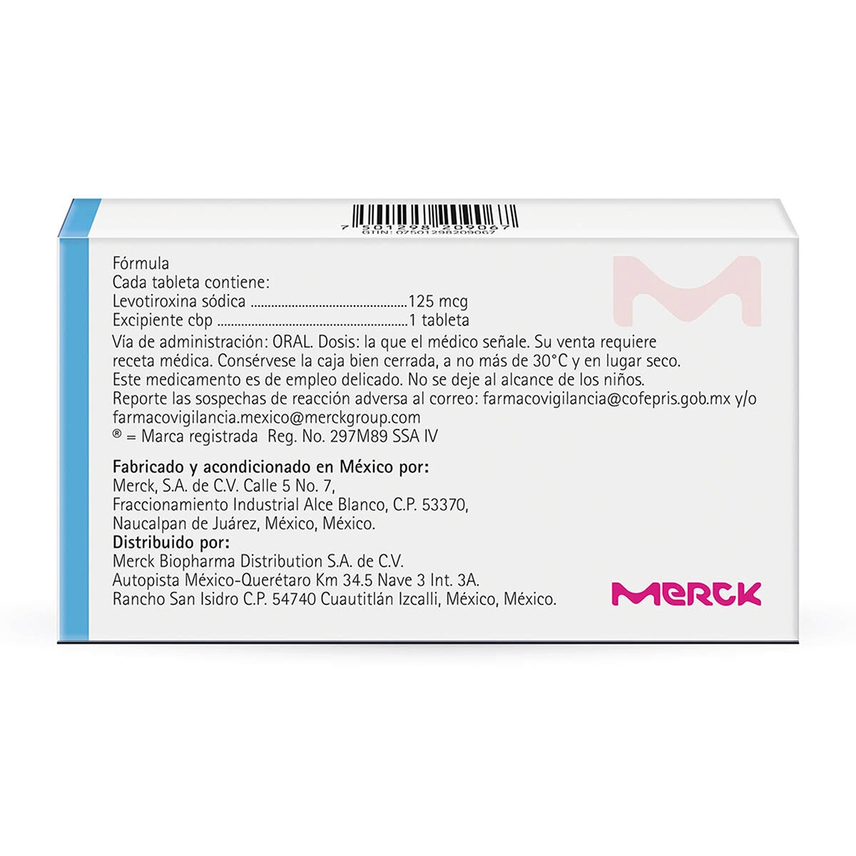 Eutirox 125 mcg Oral 50 Tabletas