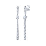 Aretes Colgantes de Diamantes 0.80ctw, en Oro Blanco 14K