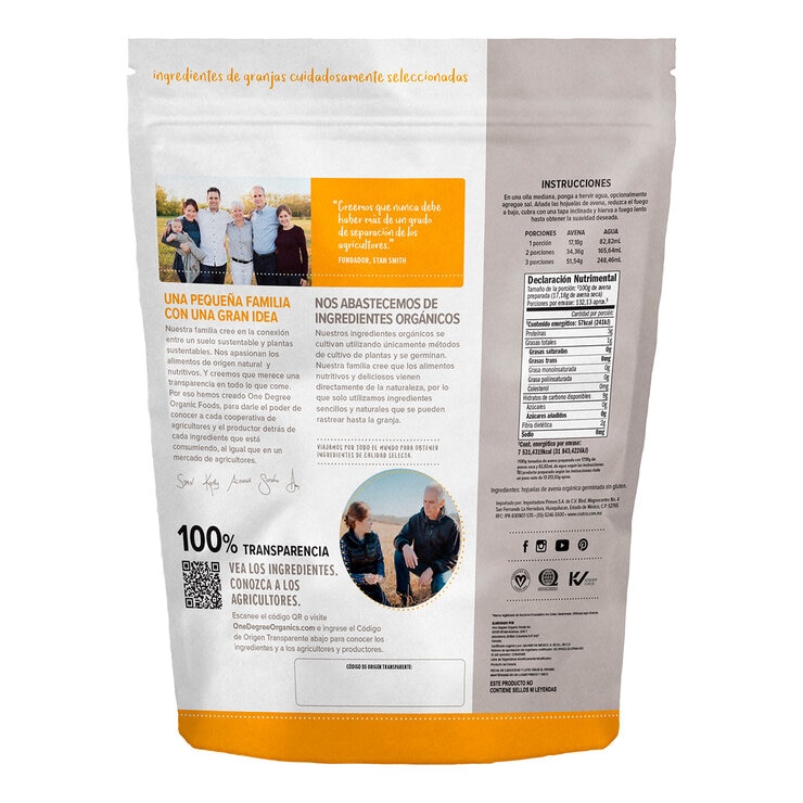 One Degree Avena Germinada Sin Gluten 2.27 kg One Degree Avena Germinada Sin Gluten 2.27 kg