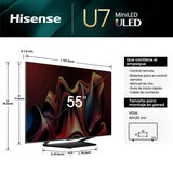 ﻿Hisense Pantalla 55" ULED Miniled 4K Google TV