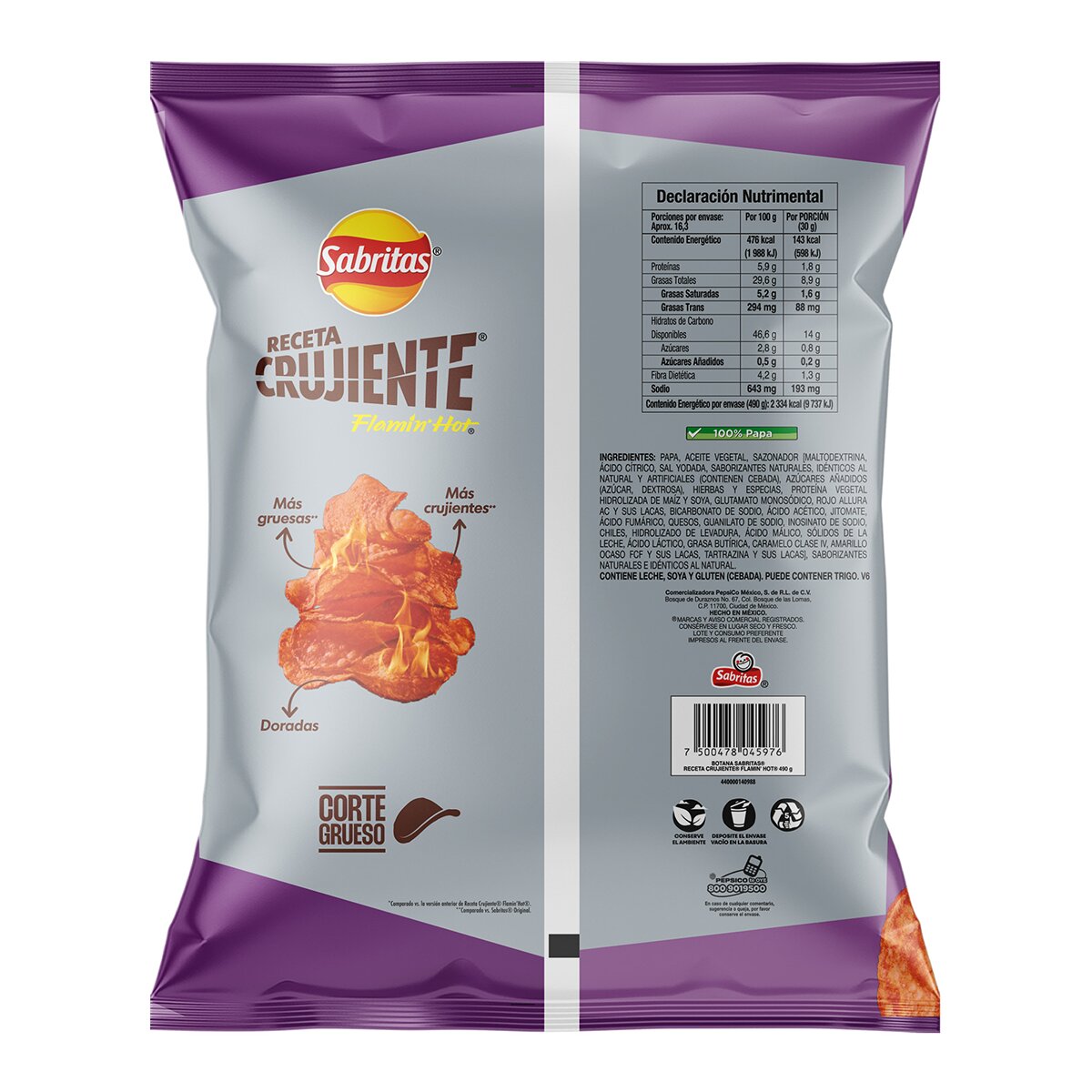 Sabritas Flamin Hot Receta Crujiente 490g Sabritas Flamin Hot Receta Crujiente 490g