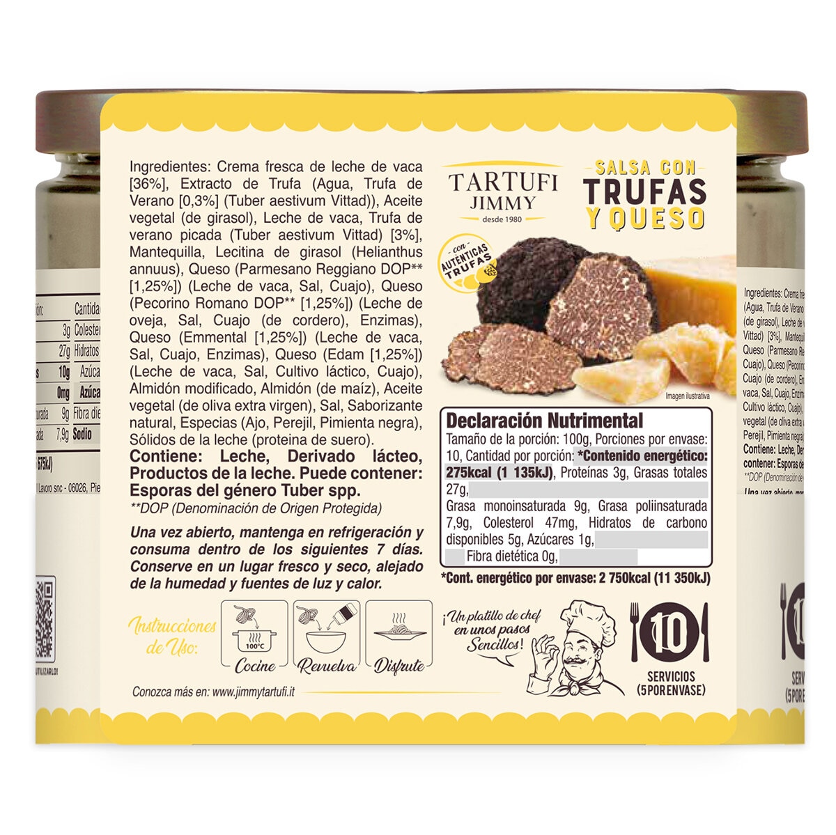 Tartufi Jimmy Salsa para Pasta Sabor Trufa y Queso 2/500 g Tartufi Jimmy Salsa para Pasta Sabor Trufa y Queso 2/500 g