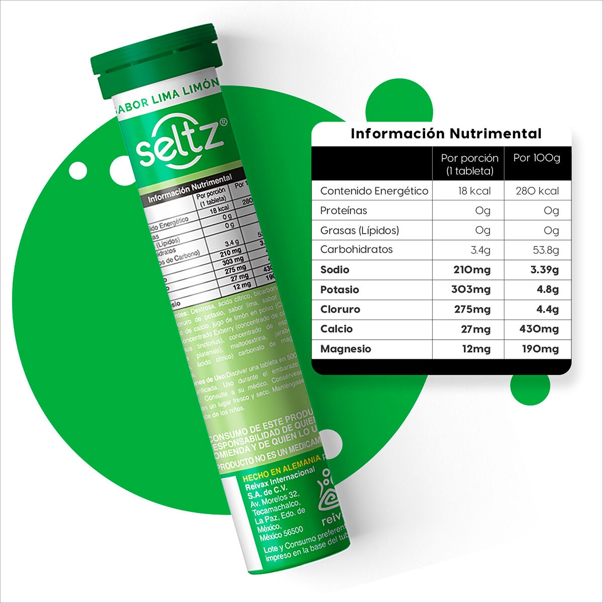 Seltz Electrolitos 3 Tubos de 13 Tabletas Efervescentes c/u Sabor Lima Limón Seltz Electrolitos 3 Tubos de 13 Tabletas Efervescentes c/u Sabor Lima Limón