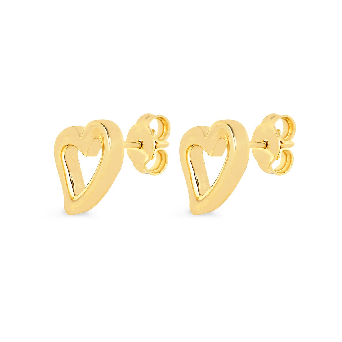 Aretes de Corazon, Oro Amarillo 14K Aretes de Corazon, Oro Amarillo 14K