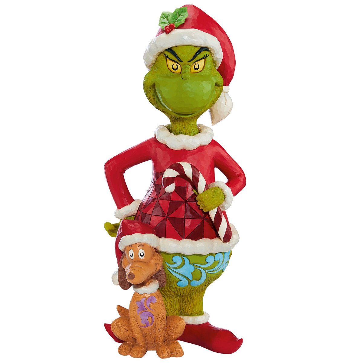 Jim Shore Estatua del Grinch y Max Pintada a Mano